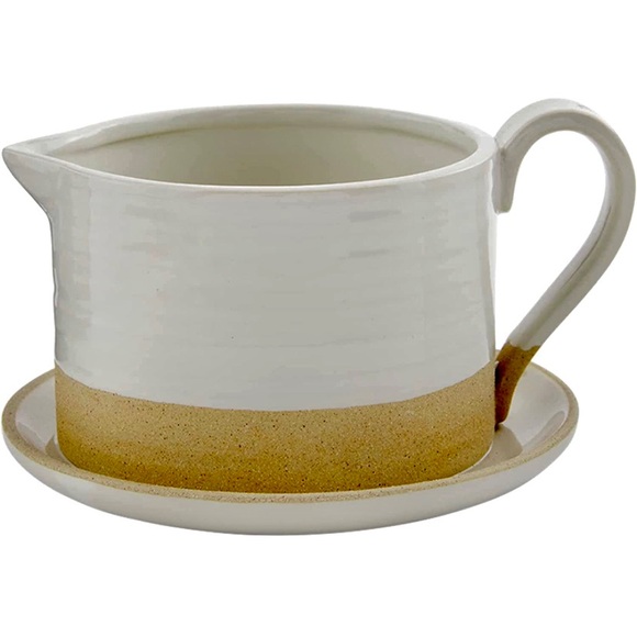 NWT Mud Pie Stoneware Saucer Boat - Picture 2 of 7